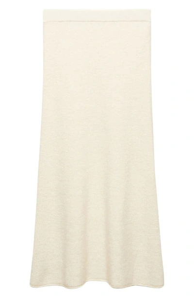 Shop Mango Sweater Knit Midi Skirt In White