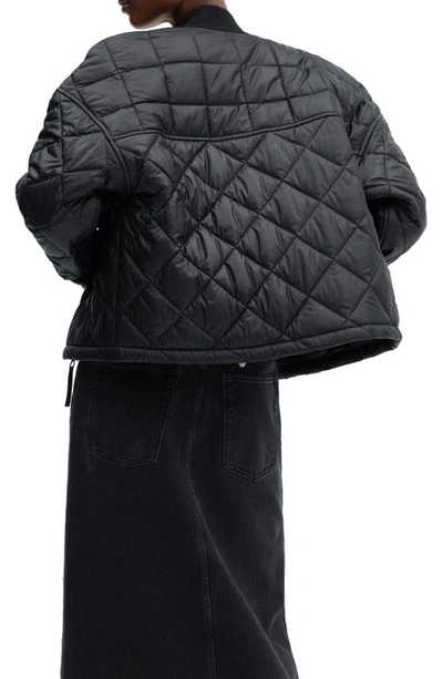 Shop Mango Water Repellent Quilted Bomber Jacket In Black