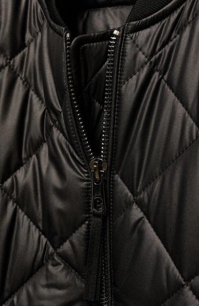 Shop Mango Water Repellent Quilted Bomber Jacket In Black