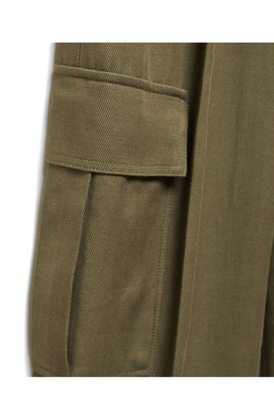 Mango Long Sleeve Utility Jumpsuit In Khaki