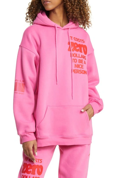 Shop The Mayfair Group It Costs Zero Graphic Hoodie In Pink