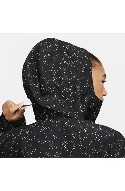 Shop Nike Dri-fit Hooded Running Jacket In Black