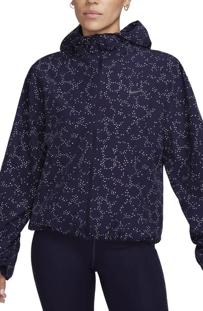 Shop Nike Dri-fit Hooded Running Jacket In Purple Ink