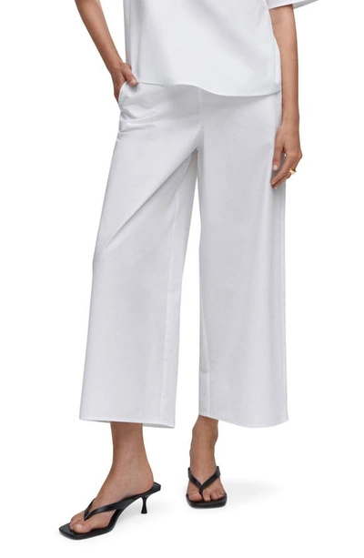 Shop Mango Cotton Pull-on Culottes In Off White