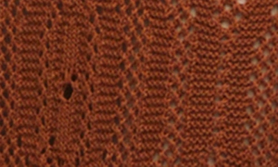 Mango Long Openwork Knit Dress Brown In Brown