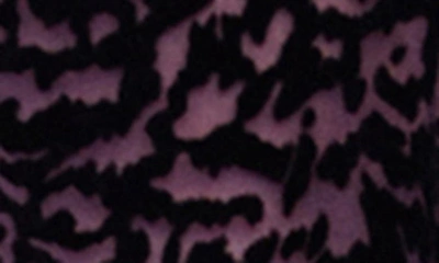 Shop Mango Animal Print Long Sleeve Velvet Burnout Minidress In Black