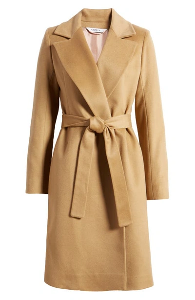 Fleurette Monroe Cashmere Belted Wrap Coat In Camel