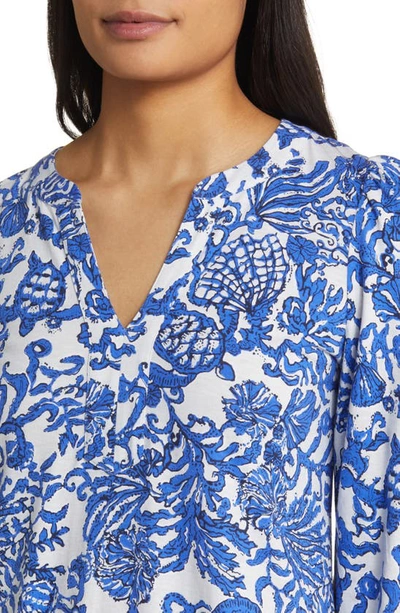 Shop Lilly Pulitzer Alyssa Floral Print Long Sleeve Shift Dress In Deeper Coconut Ride With Me