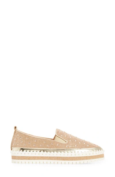 Shop Azalea Wang Rhinestone Sneaker In Rose Gold