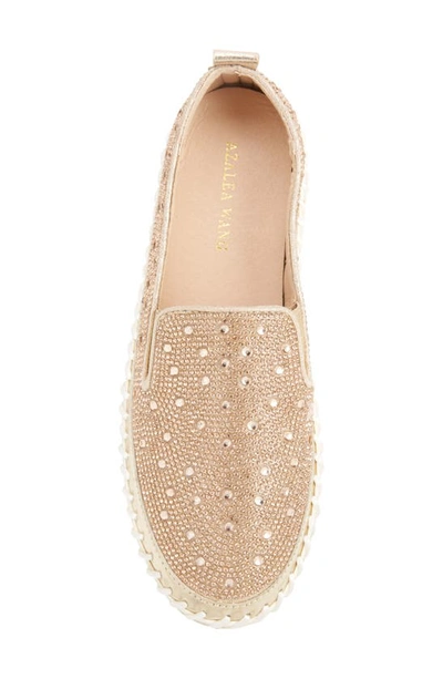 Shop Azalea Wang Rhinestone Sneaker In Rose Gold