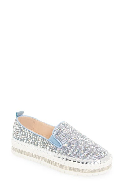 Shop Azalea Wang Rhinestone Sneaker In Denim