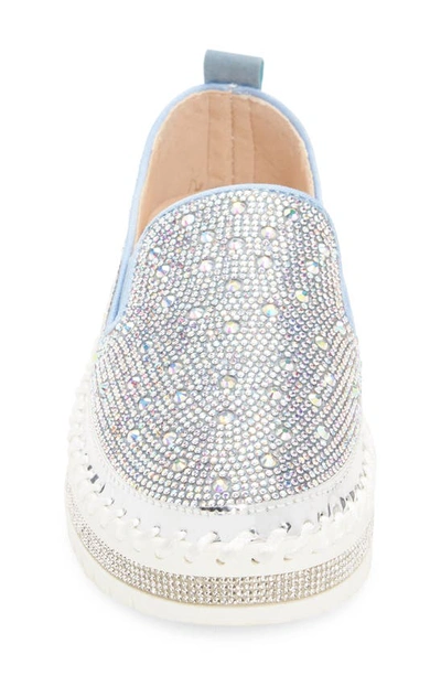 Shop Azalea Wang Rhinestone Sneaker In Denim