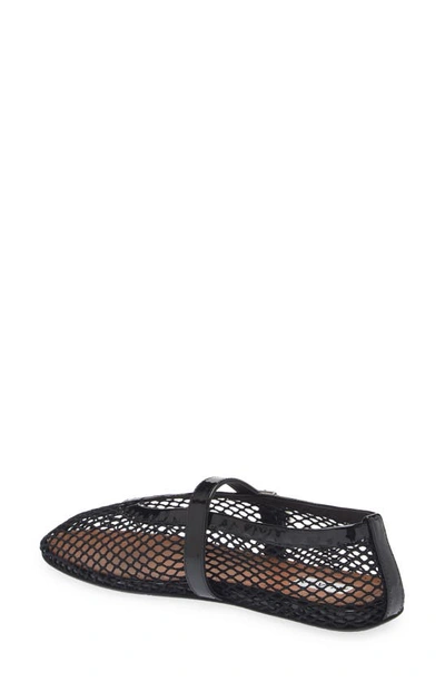 Alaïa Patent Leather-trimmed Mesh Ballet Flats In Black