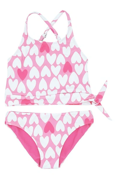 Shop Feather 4 Arrow Kids' Oasis Tankini Reversible Two-piece Swimsuit In Prism Pink