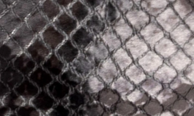 Shop Kurt Geiger Snake Embossed Leather Belt In Black/ Silver / Antique Brass