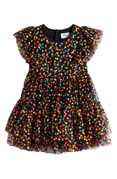 Shop Lola & The Boys Kids' Funfetti Surprise Dress In Black