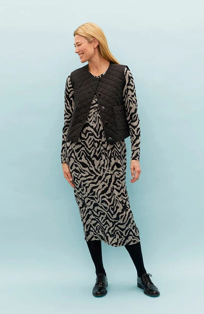Shop Masai Copenhagen Nilana Pleated Long Sleeve Knit Midi Dress In Black