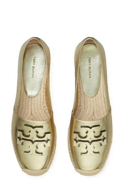 Tory Burch Ines Metallic Logo Espadrilles In Spark Gold
