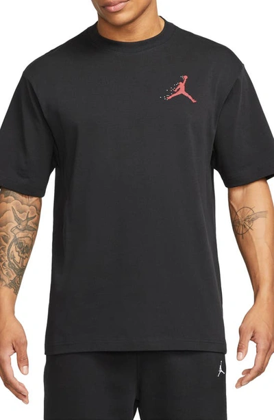 Shop Jordan Essentials Holiday Graphic T-shirt In Black