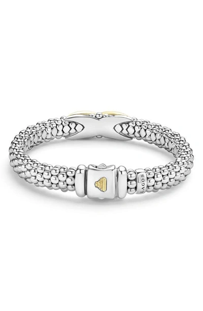 Shop Lagos Embrace Center X Bracelet In Silver/ Gold