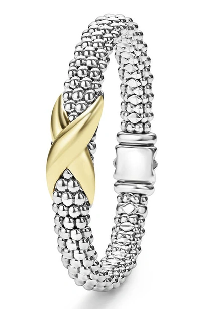 Lagos Embrace Center X Bracelet In Silver/ Gold