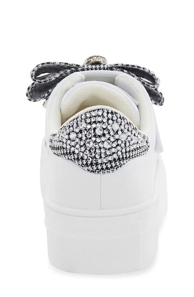 Kurt Geiger Mini Laney Crystal-embellished Bow Leather Trainers 6-7 Years In White