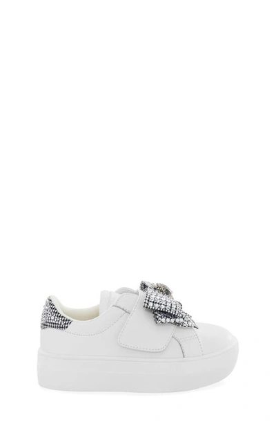 Kurt Geiger Mini Laney Crystal-embellished Bow Leather Trainers 6-7 Years In White