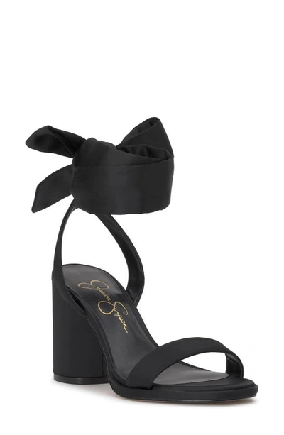 Shop Jessica Simpson Cadith Ankle Wrap Sandal In Black