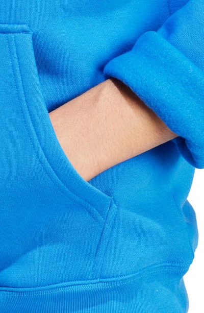 Shop Adidas Originals Essential Cotton Blend Hoodie In Blue