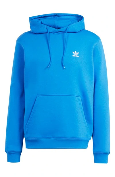 Shop Adidas Originals Essential Cotton Blend Hoodie In Blue