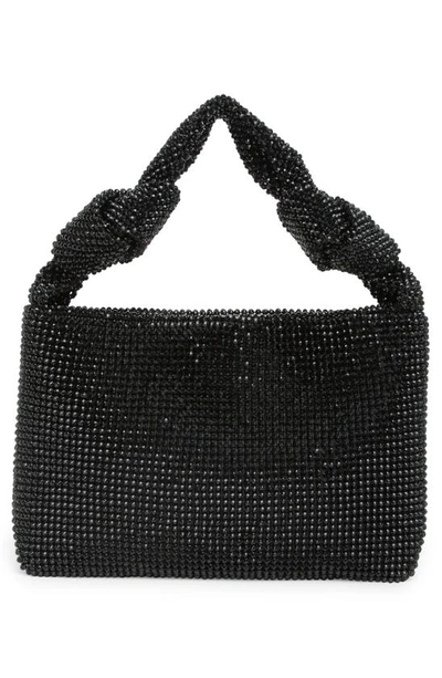 Jessica Mcclintock Everleigh Crystal Mesh Shoulder Bag In Black