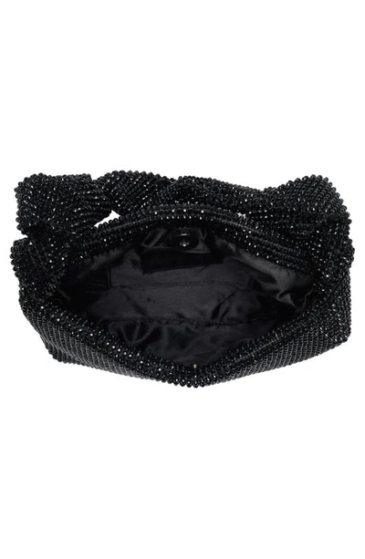 Jessica Mcclintock Everleigh Crystal Mesh Shoulder Bag In Black