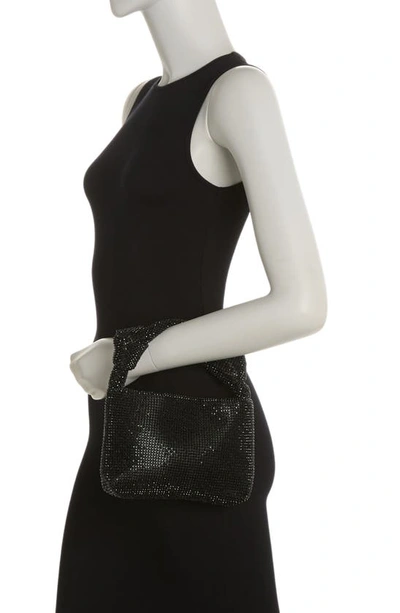 Jessica Mcclintock Everleigh Crystal Mesh Shoulder Bag In Black