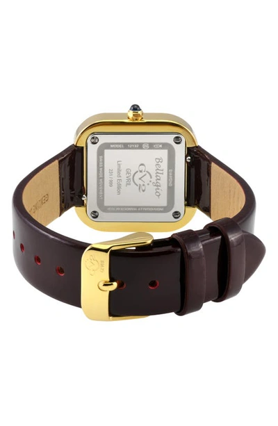 Gv2 Bellagio Diamond Swiss Bracelet Watch, 30mm In Burgundy