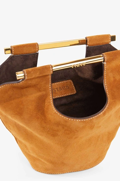 Shop Staud Mar Mini Bucket Bag In Tan/black