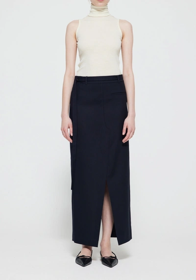 Shop Rohe Reimagined Tailored Skirt In Navy