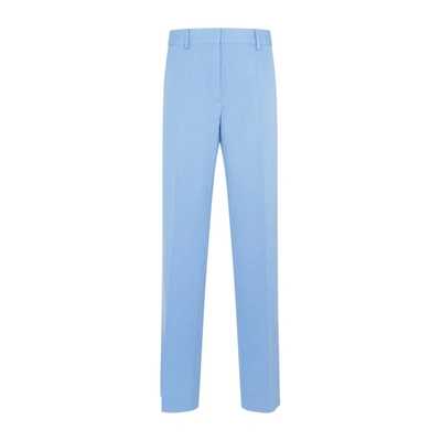Shop Dries Van Noten Pulley Wool Pants In Blue