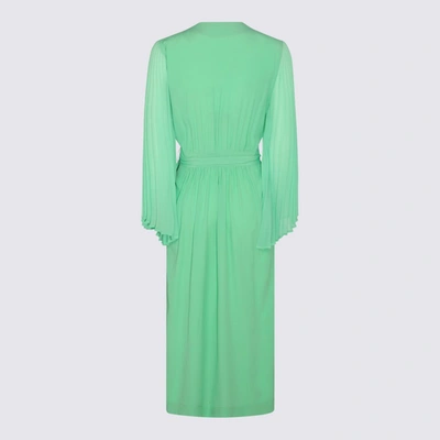 Shop Dries Van Noten Light Green Silk Blend Dress