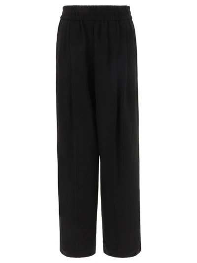 Shop Brunello Cucinelli Wide Trousers With Elasticated Waist