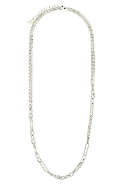 Sterling Forever Rowena Chain Link Necklace In Silver