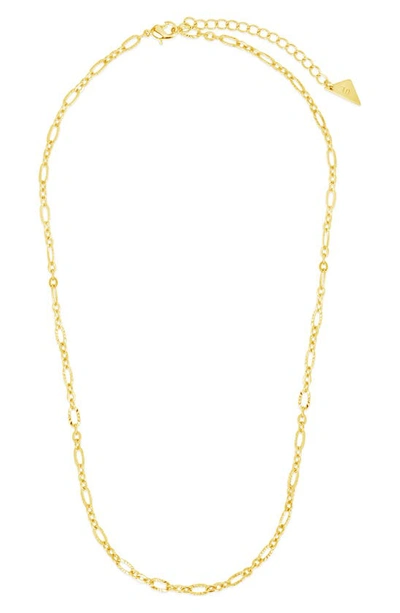 Sterling Forever Elysia Mixed Link Necklace In Gold