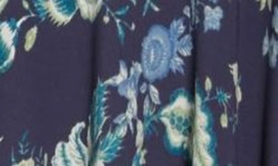 Shop Vince Camuto Block Print Handkerchief Hem Dress In Blue