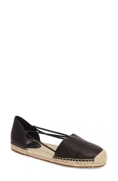 Shop Eileen Fisher Lee Espadrille Flat In Black Washed Leather