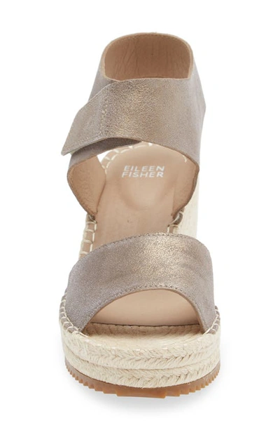 Shop Eileen Fisher Weslia Espadrille Platform Wedge Sandal In Platinum