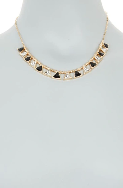 Shop Stephan & Co. Crystal Triangle Frontal Necklace In Gold
