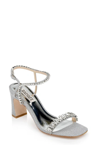 Shop Badgley Mischka Collection  Marilee Ankle Strap Sandal In Silver