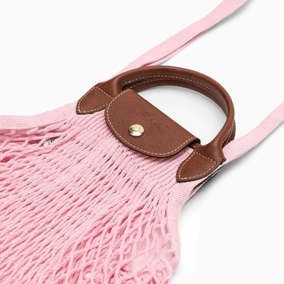 Shop Longchamp Pink La Pliage Filet Large