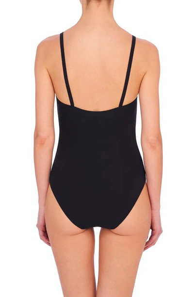 Shop Natori Riviera Reversible One-piece Swimsuit In Leopard/ Black