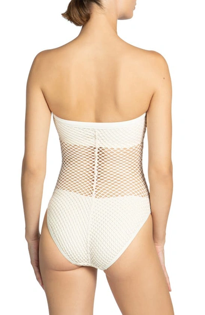 Robin Piccone Pua Strapless One-piece Swimsuit In Ecru