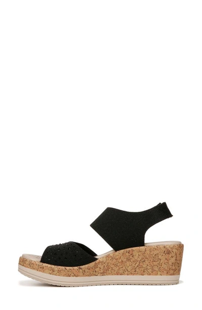 Shop Bzees Reveal Crystal Embellished Wedge Sandal In Black